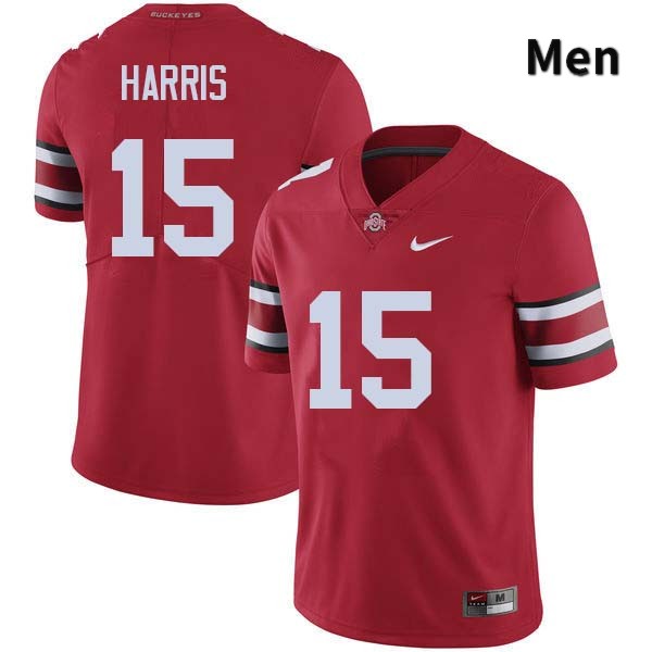 Ohio State Buckeyes Jaylen Harris Men's #15 Red Authentic Stitched College Football Jersey